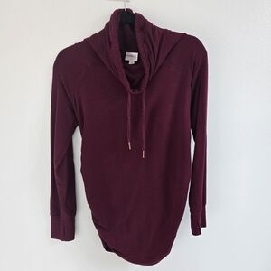 Isabel Maternity, Deep Red Cowl Neck Top, XS